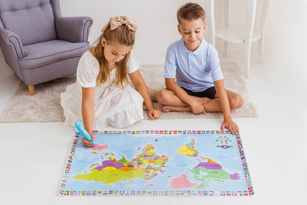 Dumel GLOBUS Mapa Świata Interaktywna UCZY MÓWI 6+ długopis
