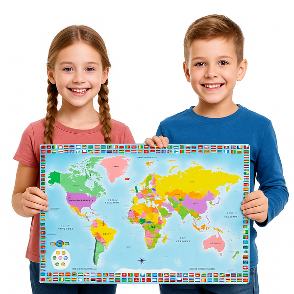 Dumel GLOBUS Mapa Świata Interaktywna UCZY MÓWI 6+ długopis