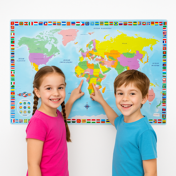 Dumel GLOBUS Mapa Świata Interaktywna UCZY MÓWI 6+ długopis