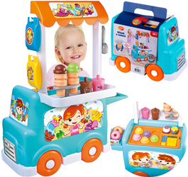 DUMEL Wózek z lodami zestaw akcesoria 26 elementów dźwięk 18M+